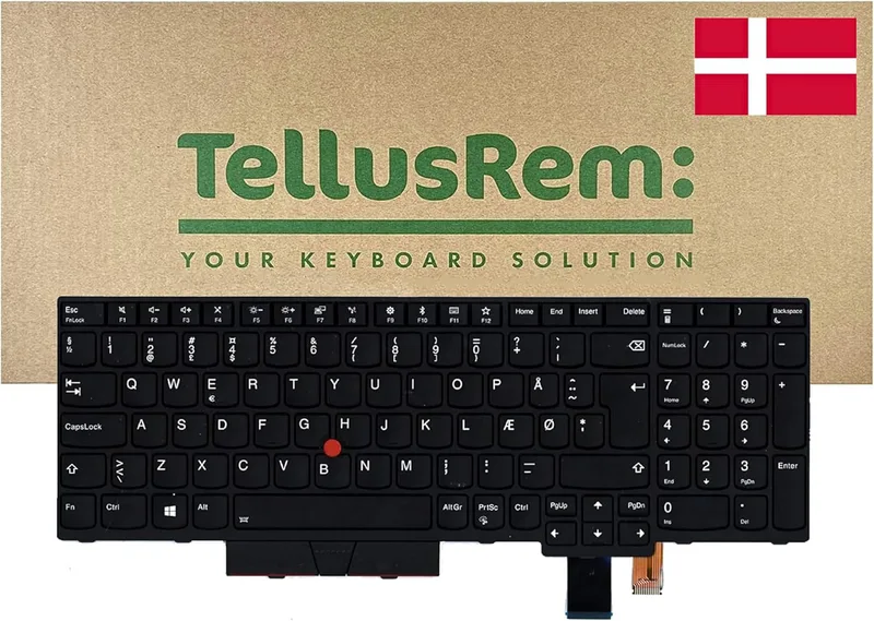 Danskt bakgrundsbelyst tangentbord för Lenovo Thinkpad T470 T480
