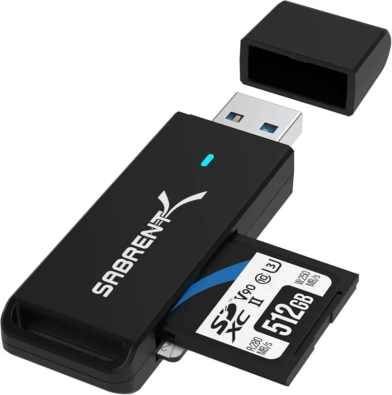 SABRENT SD, Micro SD-kortläsare, USB SD-kortadapter