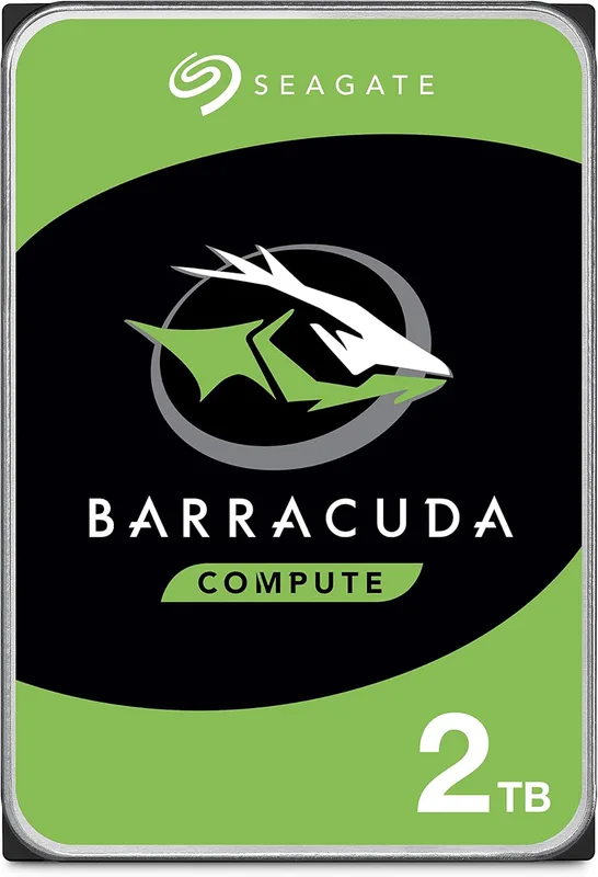 Seagate BarraCuda 2TB, Intern Hårddisk, 3.5", SATA, 6GB/s, 7200RPM, 64MB cache, för stationär dator, FFP (ST2000DMZ08)