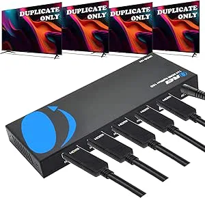 OREI UltraHD 4K @ 60Hz 1 x 4 HDMI Splitter 1 ingång 4 utgångar 4 portar 4:8-bitars HDMI 2.0, HDCP 2.0, 18 Gbit/s, EDID, duplikat/spegel 4K-skärmar