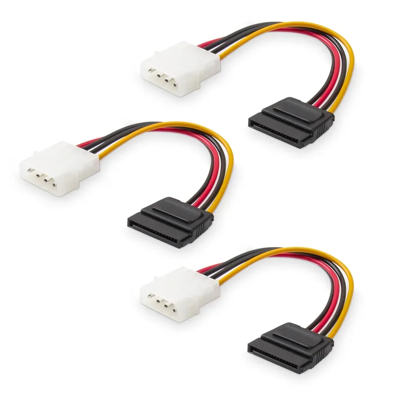 Cable Matters 3-pack 4-polig Molex till SATA-strömkabel
