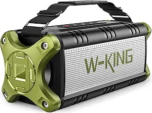 W-KING Bluetooth Högtalare 50W (90W Topp), HiFi Stereo Med Rich Bass/EQ/IPX6 Vattentät, Bärbar Kraftfull Power Bank/40H-uppspelning/NFC/Micro SD/AUX