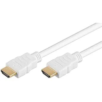 PremiumCord 4K High Speed HDMI Ethernet-kabel 3 m, kompatibel med Video 4K 2160p, FULL HD 1080p, Deep Color, 3D, ARC, HDR, 3x skärmad, 10,2 Gbps, guldpläterade anslutningar, vit