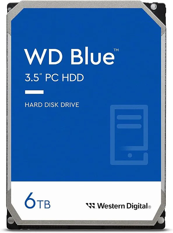 Western Digital WD60EZAZ WD Blue Intern Hårddisk, 6 TB, Blå