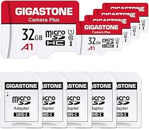 Gigastone 32 GB microSDHC minneskort 5-pack SD-adapter