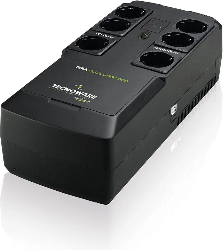 Tecnoware Power Systems UPS ERA PLUS STRIP 800, Strömförsörjning på 800VA, Skydd mot strömavbrott för dator, modem, över