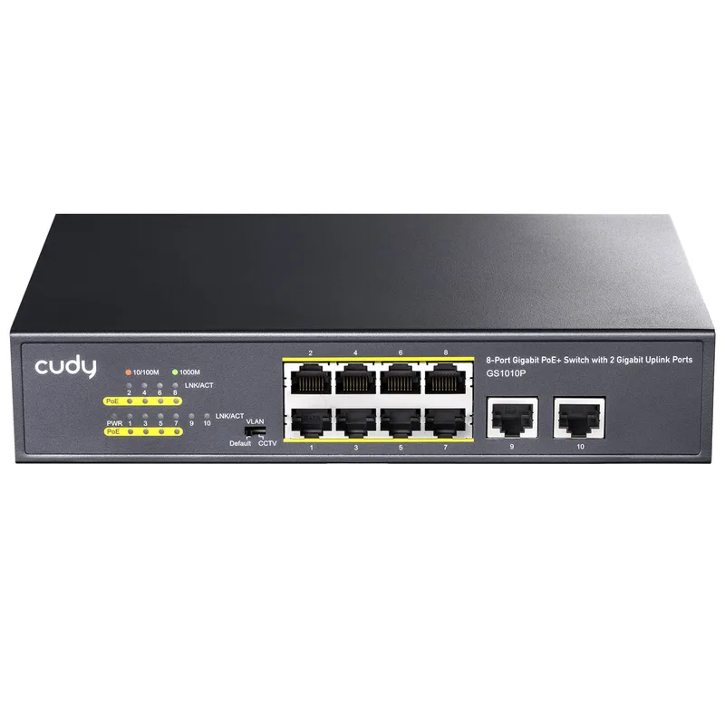 Cudy GS1010P 8+2-port Gigabit Ethernet PoE+ ohanterad plug-and-play-switch