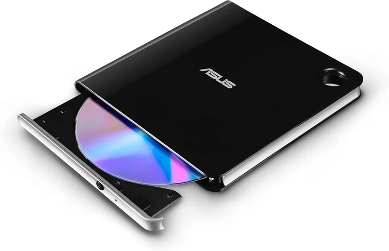 ASUS SBW-06D5H-U BDXL Extern Ultra Slim Blu-ray och MDisc-brännare (USB 3.1, USB-C, 2 kabel) svart