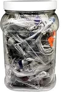 TFD Supplies Wholesale bulk hörlurar hörlurar 50-pack i förvaringsbadkar