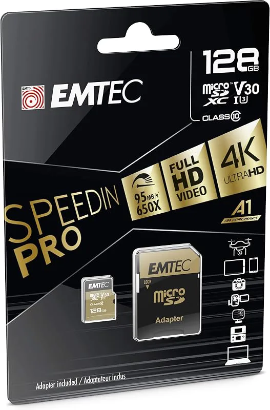 Emtec SpeedIN PRO 128 GB microSDXC minneskort