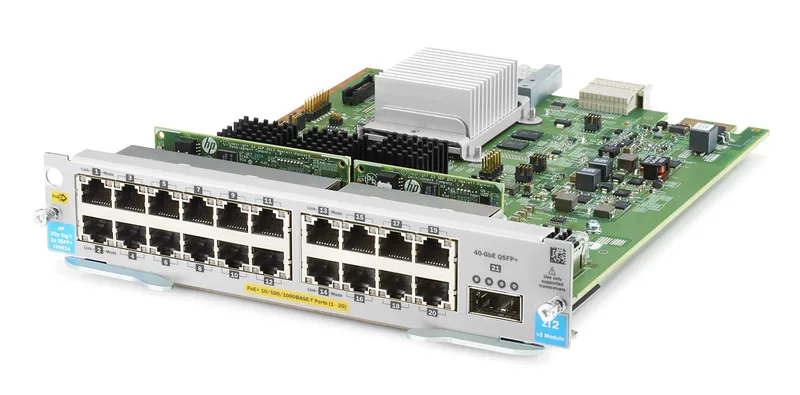 HP J9992A HPE 20-port 10/100/1000BASE-T PoE+ MACsec/1-port 40GbE QSFP+ v3 zl2-modul (renoverad)