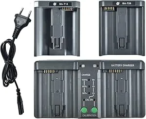 DSTE® DMH26A 3-i-ett batteriladdare (EU-kontakt) kompatibel med Nikon EN-EL18 EN-EL4 EN-EL4A Canon LP-E4 LP-E4N LP-E19 LC-E19 as MH-26