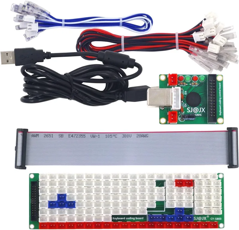 Utvecklingstangentbord kodare brädspelkontroll gör-det-själv LED tangentbord utvecklingskort media musik USB-kodare 104 tangenter arkad gör-det-själv-