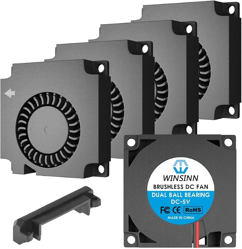 WINSINN fläkt 5 V 40 mm turbin turbin turbo fläkt 40 x 10 mm 4010 DC borstlös dubbel kullager kylning med luftstyrningsdelar för Ender 3 3D-skrivare