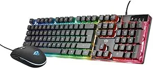 Trust Gaming GXT 838 Azor trådbunden spelmus och tangentbord, QWERTY spanska, LED-belysning, för Windows, Mac, PC, dator, bärbar dator