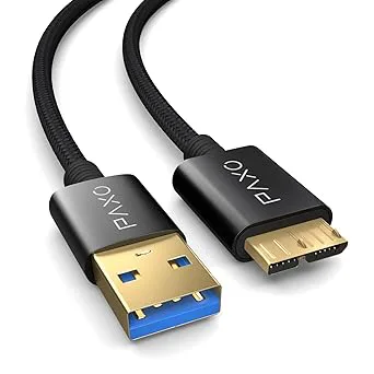 PAXO 1 m nylon mikro USB 3.1 hårddiskkabel
