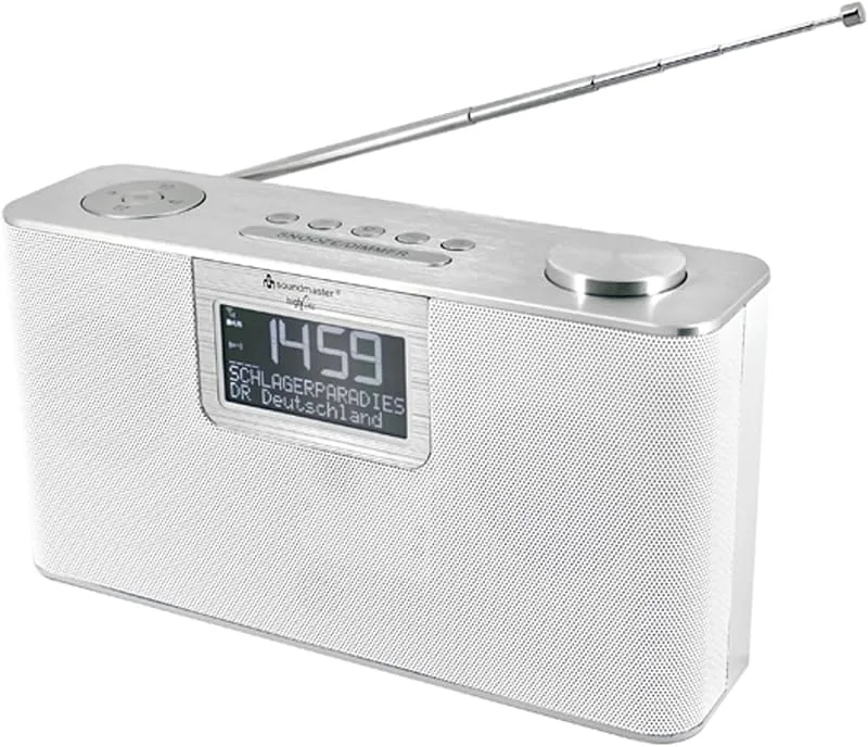soundmaster DAB700WE Bordsradio DAB+, FM AUX, Bluetooth, SD, USB Högtalartelefon, inkl. mikrofon, Väckningsfunktion Vit