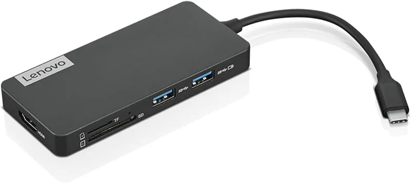 Lenovo GX90T77924 USB-C 7-i-1-Hubb, Järngrå. QWERTY Tangentbord