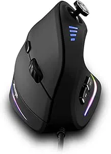 zelotes Vertikal Mus med Kontrollfält,10000 DPI Ergonomisk