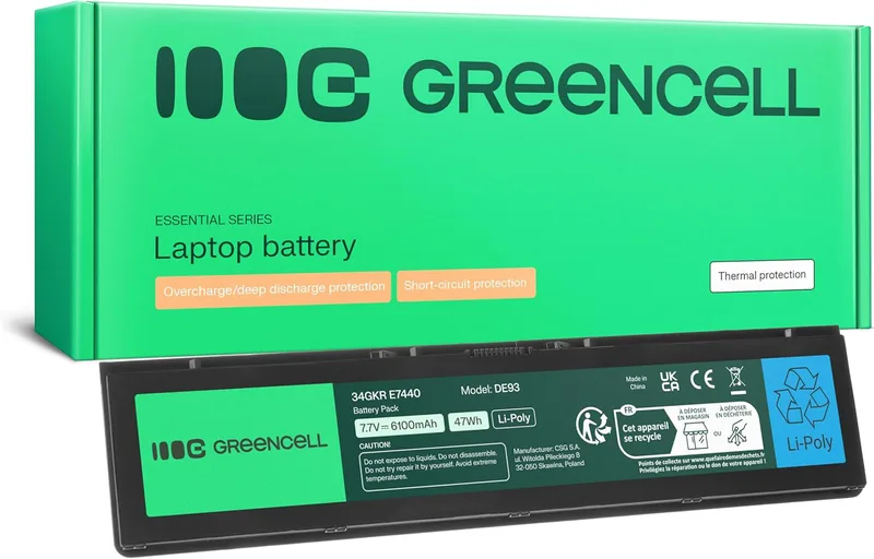 Green Cell Laptop batteri 34GKR 3RNFD PFXCR 909H5 F38HT WVG8T 0909H5 0WVG8T 451-BBFS
