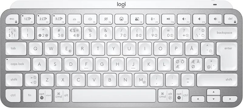 Logitech MX Keys Mini Minimalistiskt Trådlöst Belyst Tangentbord, Kompakt, Bluetooth, Bakgrundsbelyst, USB-C, Kompatibel med Apple macOS, iOS, Windows, Linux, Android, PAN QWERTY