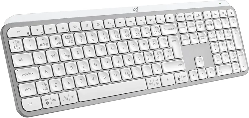 Logitech MX Keys S Trådlöst Tangentbord, låg profil, tyst skrivning, programmerbara tangenter, belysning, Bluetooth, USB C-laddning, för Windows PC/Linux/Chrome/Mac