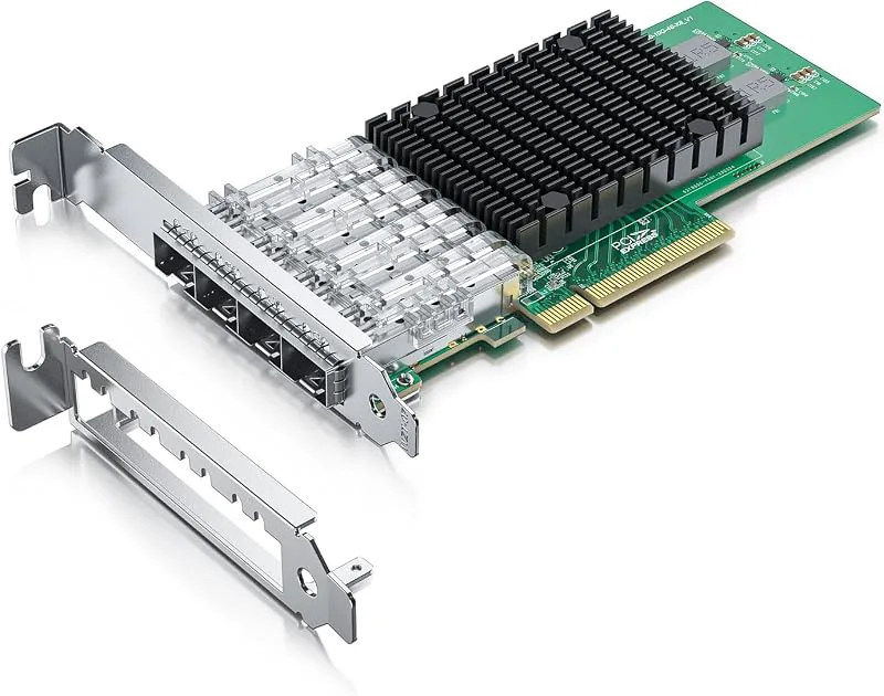 10Gb PCI-E NIC Network Card, Quad SFP+ Port, with Original Intel X710-BM1 Controllers, PCI Express Ethernet LAN Adapter