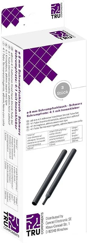TRU COMPONENTS T1904CA043 Krympslang med lim Svart