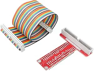 HALJIA T-formad GPIO breakout expansionskort + 40-pin bandkabel kompatibel