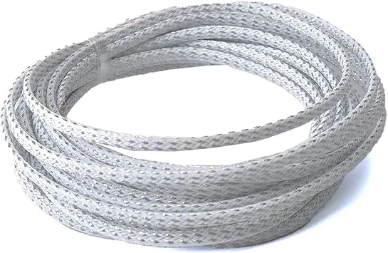 Othmro 5 m/16,4 fot PET expanderbar fläta kabelhylsa flexibel kabelhylsa silver vit