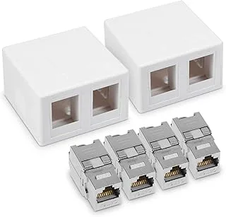 Kwmobile 2 x RJ45 nätverksuttag (2 portar) kit