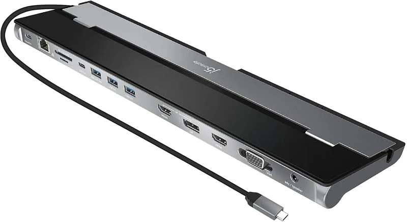 j5create USB C dockningsstation – stöder upp till 3 skärmar samtidigt