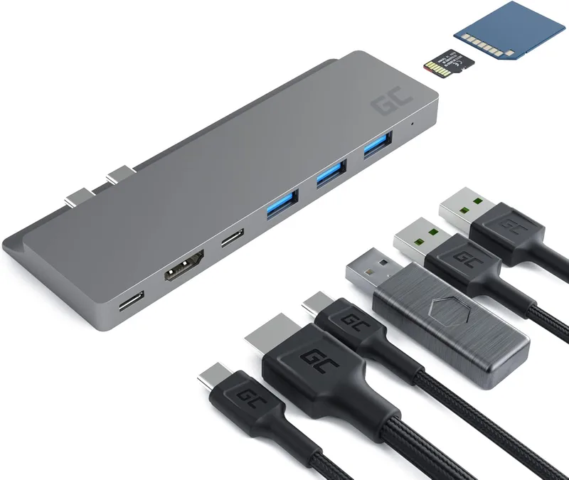Green Cell USB HUB 8-i-1 dockningsstation