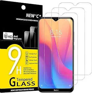 NEW'C 3 Pack, skärmskydd i glas för Xiaomi Redmi 8, Redmi 8A