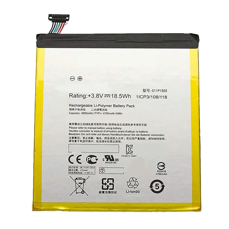 Ersättning C11P1502 batteri kompatibel med ASUS ZenPad 10, Z300C, P023, ZenPad 10.1 C11P1502 (1ICP3/108/118) C11P1517 (1ICP3/108/118)