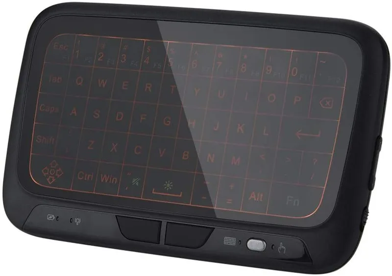 Mini trådlöst pekskärmstangentbord 2,4 G bakgrundsbelyst tangentbord för PC, surfplatta, HTPC, IPTV, internetTV, smart TV, för TV, Android TV