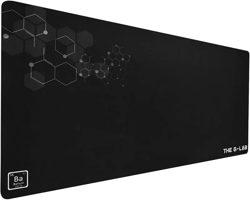 THE G-Lab Pad Barium – XXL spelmusmatta – stor gamer-musmatta – optimerad yta med hög precision – halkfri gummibas – extra stor musmatta 900 x 400 x 2