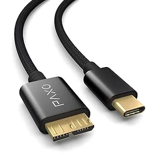0,5 m Nylon USB C-MICRO USB 3.2 Gen2 hårddiskkabel