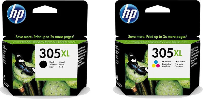 HP 6ZA94AE 305XL original bläckpatroner med hög kapacitet, svart/trefärgad, multipack