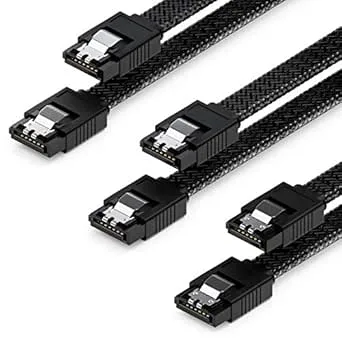 deleyCON 3x 50cm SATA 3 Nylon Kabelsats