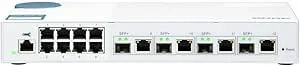 QNAP QSW-M408-4C 8 port 1Gbps, 4 port 10G SFP+/ NBASE-T Combo