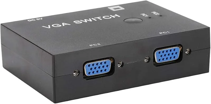 VGA-switchbox 2 PC-till-1-bildskärm VGA-splitter 2-in 1-ut 2-port switchersupport VGA / XVGA / SVGA / UXGA multisync-skä