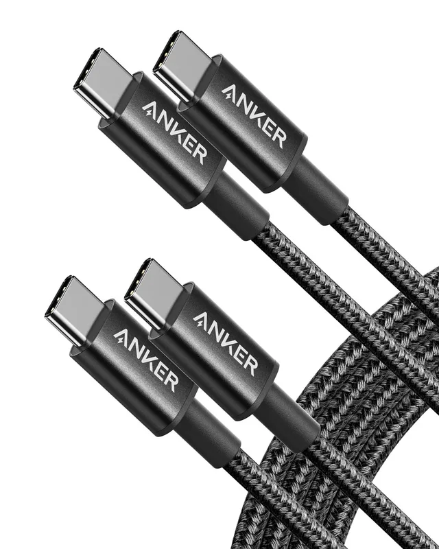 Anker Ny nylon USB-C till USB-C laddningskabel 1,8 m längd, 2-pack, med Power Delivery för MacBook Pro 2020, iPad Pro 20