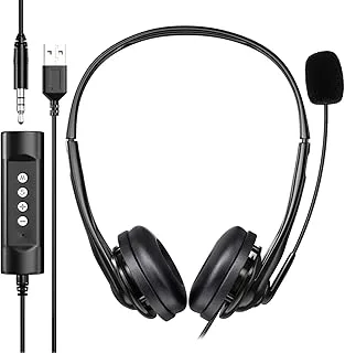 Newaner 3,5 mm USB-headset för PC/dator