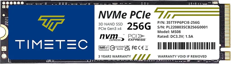 Timetec M.2 2280 NVMe PCIe SSD 256GB