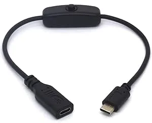 Openii Raspberry Pi strömbrytare, USB C hane till hona typ C