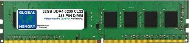 32GB DDR4 3200MHz PC4-25600 288-PIN DIMM MINNE RAM FÖR PC-DATORER/MOTORBOARDS
