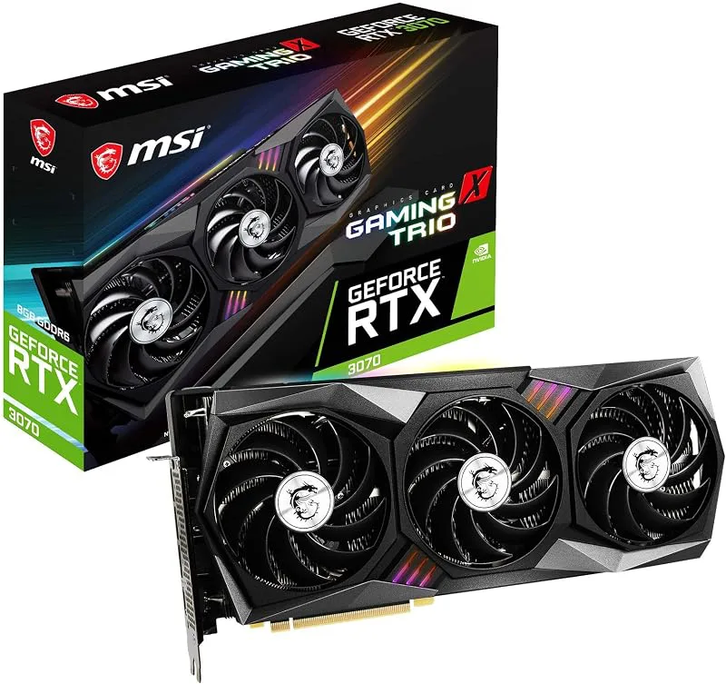 MSI GeForce RTX 3070 GAMING X TRIO V390-006R Grafikkort, Svart, 8 GB