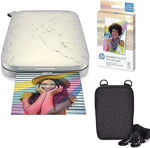 HP Sprocket Select Bärbar Instant Photo Printer för Android- och iOS-enheter (Eclipse) Klippbokspaket