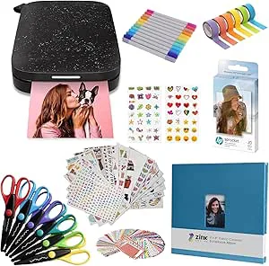 HP Sprocket bärbar fotoskrivare 5,1 x 7,6 cm (svart) klippbokspaket